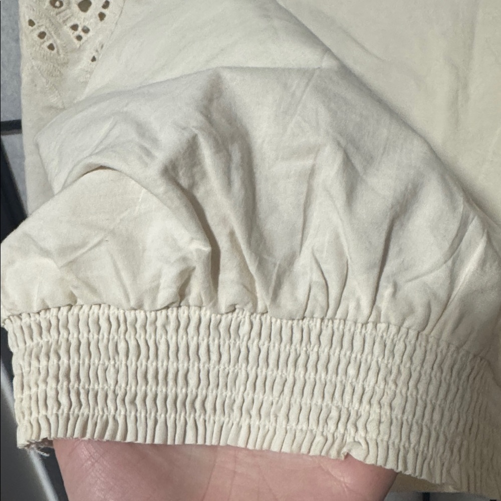 Express size XL Embroidered Eyelet Sleeve Cropped Top - Picture 9 of 9
